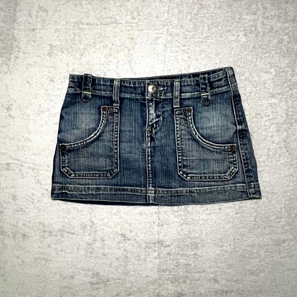 Vintage Guess Y2K Ultra Mini Denim Skirt - Picture 1 of 7